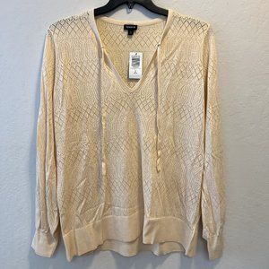 NWT Torrid 2x Natural Pointelle Knit Puff Sleeve